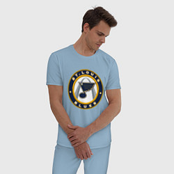 Пижама хлопковая мужская St Louis Blues цвета мягкое небо — фото 2