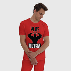 Пижама хлопковая мужская PLUS ULTRA черный, цвет: красный — фото 2