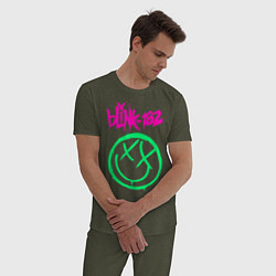 Пижама хлопковая мужская BLINK-182, цвет: меланж-хаки — фото 2