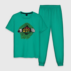 Пижама хлопковая мужская Регги, цвет: зеленый