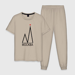Мужская пижама Москва-чёрный логотип-2