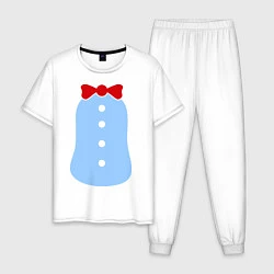 Пижама хлопковая мужская Костюм Пингвина, цвет: белый