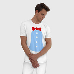 Пижама хлопковая мужская Костюм Пингвина, цвет: белый — фото 2