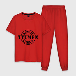 Пижама хлопковая мужская Made in Tyumen, цвет: красный