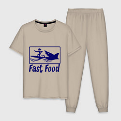 Мужская пижама Shark fast food