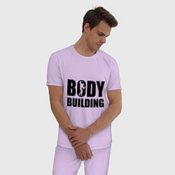 Пижама хлопковая мужская Bodybuilding цвета лаванда — фото 2