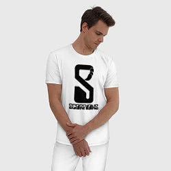 Пижама хлопковая мужская Scorpions logo, цвет: белый — фото 2