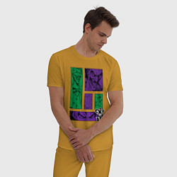 Пижама хлопковая мужская Joker Emotions, цвет: горчичный — фото 2