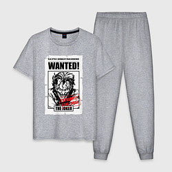 Пижама хлопковая мужская Wanted Joker цвета меланж — фото 1