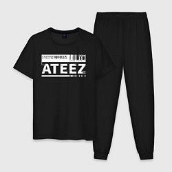Пижама хлопковая мужская Ateez, цвет: черный
