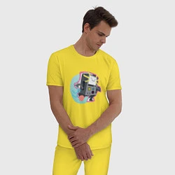 Пижама хлопковая мужская БиМО, цвет: желтый — фото 2
