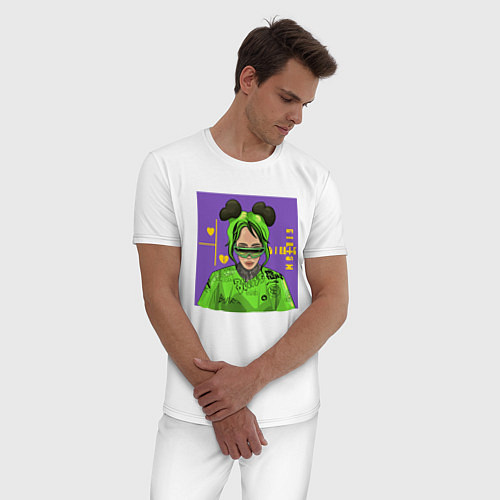 Мужская пижама Billie Eilish Purple Art / Белый – фото 3