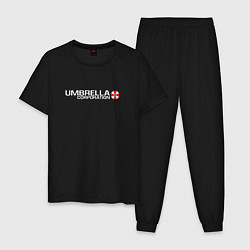 Пижама хлопковая мужская UMBRELLA CORP, цвет: черный