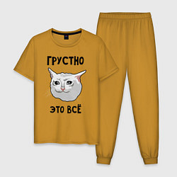 Мужская пижама Грустный котик