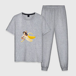 Пижама хлопковая мужская Николас Кейдж в банане, цвет: меланж