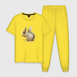 Пижама хлопковая мужская Белка, цвет: желтый
