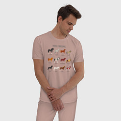 Пижама хлопковая мужская HORSE BREEDING, цвет: пыльно-розовый — фото 2