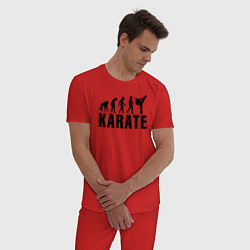 Пижама хлопковая мужская Karate Evolution, цвет: красный — фото 2