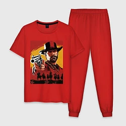 Пижама хлопковая мужская Red dead redemption 2, цвет: красный