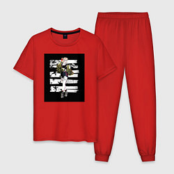 Пижама хлопковая мужская Харли Квин, цвет: красный