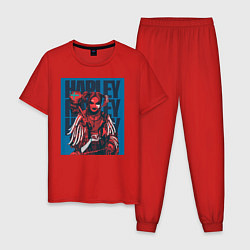 Пижама хлопковая мужская Harley Quinn Harley Quinn, цвет: красный
