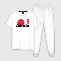 Пижама хлопковая мужская Aikido, цвет: белый