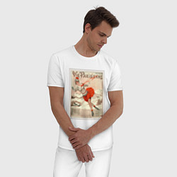 Пижама хлопковая мужская Фигурное катание, цвет: белый — фото 2