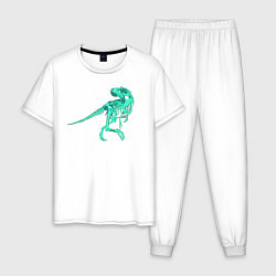 Пижама хлопковая мужская Dino, цвет: белый