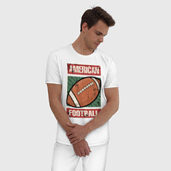 Пижама хлопковая мужская Football, цвет: белый — фото 2
