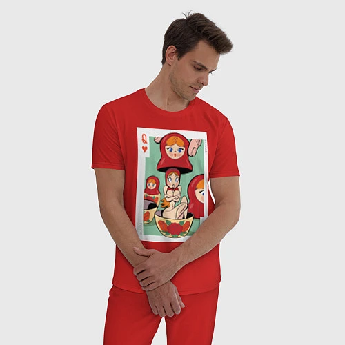 Мужская пижама Матрешка / Красный – фото 3