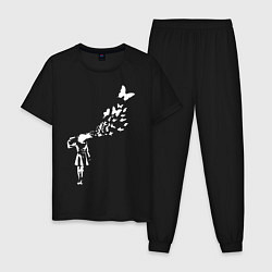 Пижама хлопковая мужская Banksy, цвет: черный