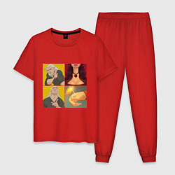 Пижама хлопковая мужская Выбор Ведьмака, цвет: красный