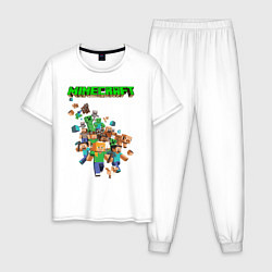 Пижама хлопковая мужская Minecraft, цвет: белый