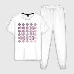 Пижама хлопковая мужская Abstract circles, цвет: белый