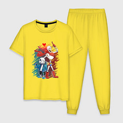 Пижама хлопковая мужская UNDERTALE, цвет: желтый