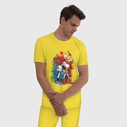 Пижама хлопковая мужская UNDERTALE, цвет: желтый — фото 2