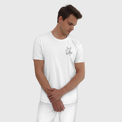 Мужская пижама LIL PEEP НА СПИНЕ / Белый – фото 3