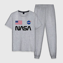 Пижама хлопковая мужская NASA НАСА, цвет: меланж