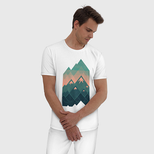 Мужская пижама Геометрические горы / Белый – фото 3