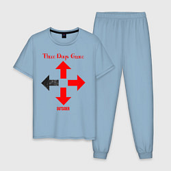 Пижама хлопковая мужская Three Days Grace, цвет: мягкое небо
