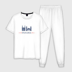 Пижама хлопковая мужская Панама, цвет: белый