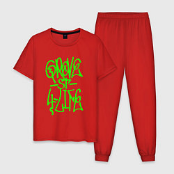 Пижама хлопковая мужская GROVE STREET 4 LIFE, цвет: красный