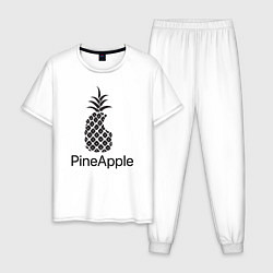 Пижама хлопковая мужская PineApple, цвет: белый