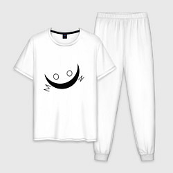 Пижама хлопковая мужская Moon, цвет: белый
