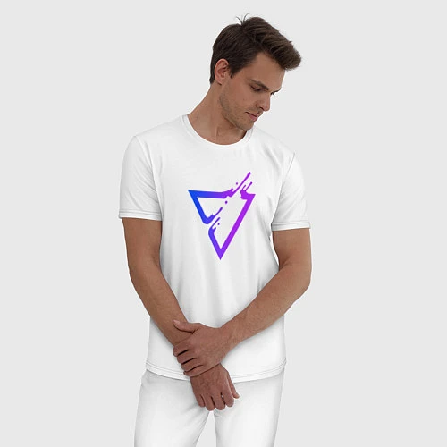 Мужская пижама Liquid Triangle / Белый – фото 3