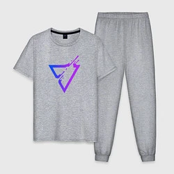 Пижама хлопковая мужская Liquid Triangle, цвет: меланж