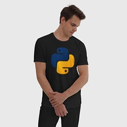 Пижама хлопковая мужская Python, цвет: черный — фото 2