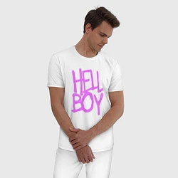 Пижама хлопковая мужская LIL PEEP HELL BOY, цвет: белый — фото 2