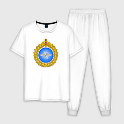 Пижама хлопковая мужская Военно - воздушные силы, цвет: белый