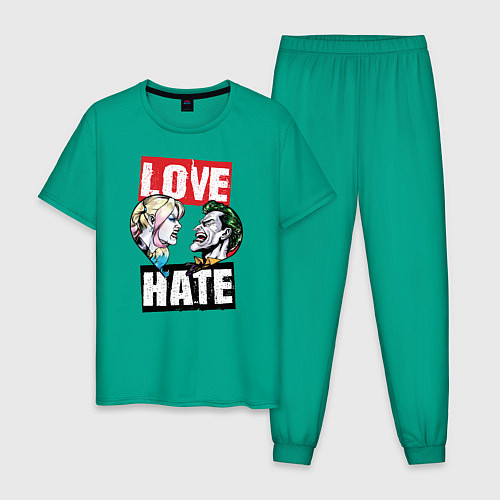 Мужская пижама Love Hate / Зеленый – фото 1